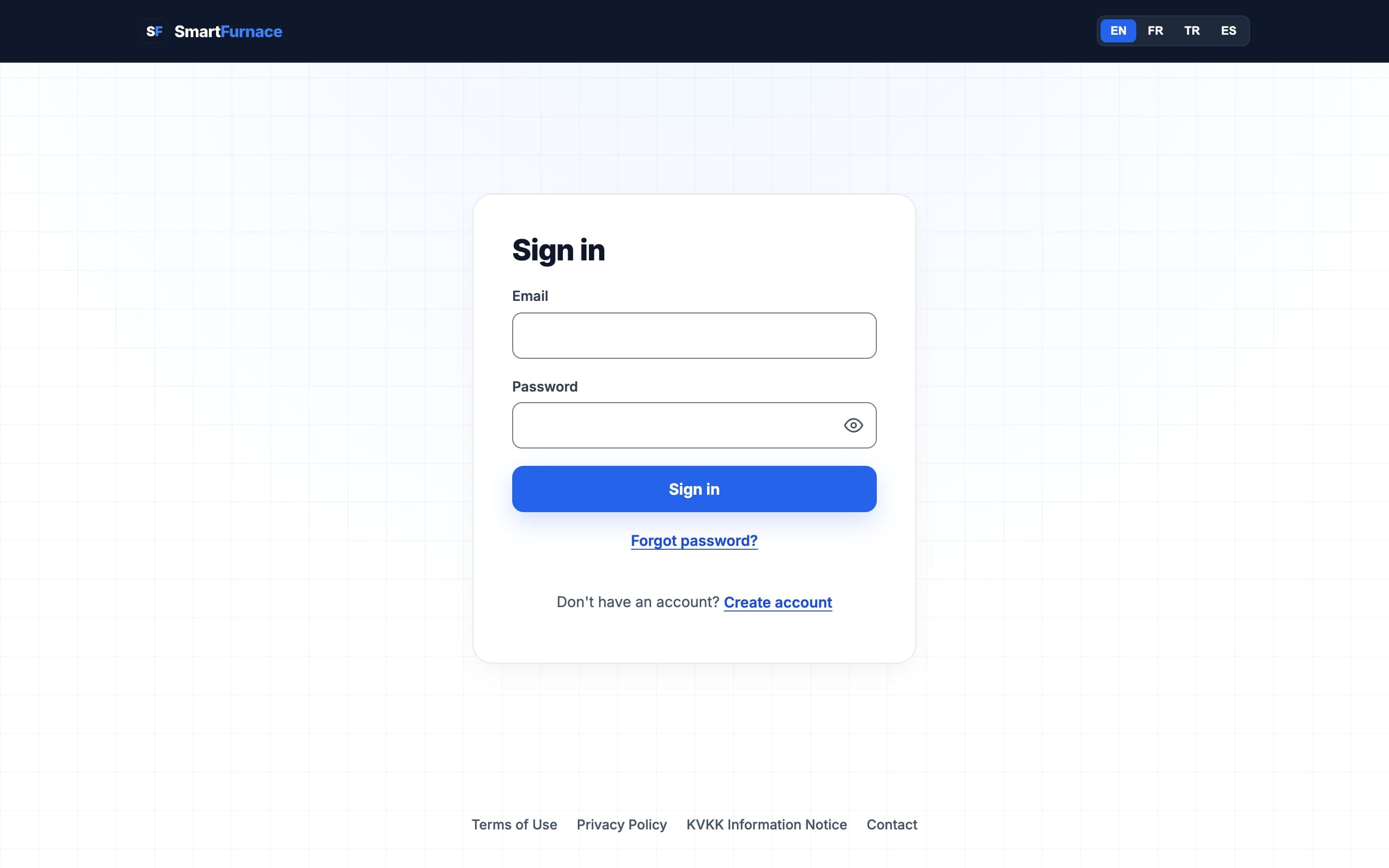 Sign-in screen